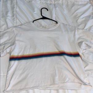 White Brandy Melville t-shirt with rainbow